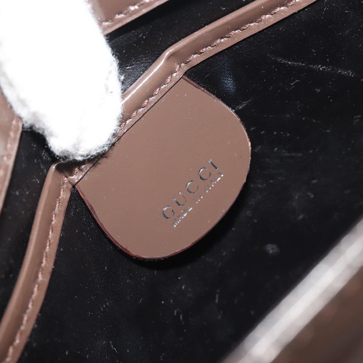 GUCCI Shoulder Bag Patent Brown 007 2046 0249 Auth ep15483