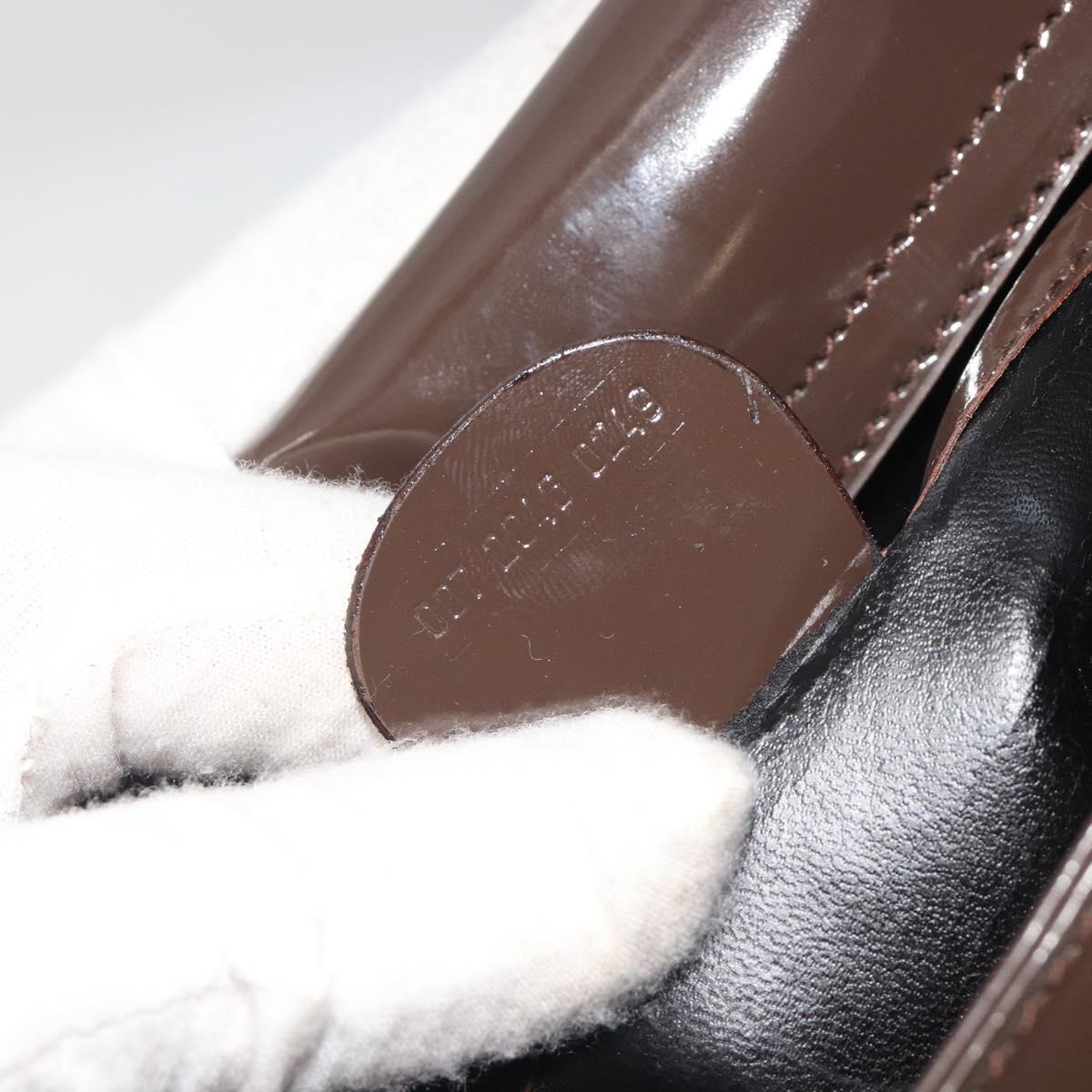 GUCCI Shoulder Bag Patent Brown 007 2046 0249 Auth ep15483