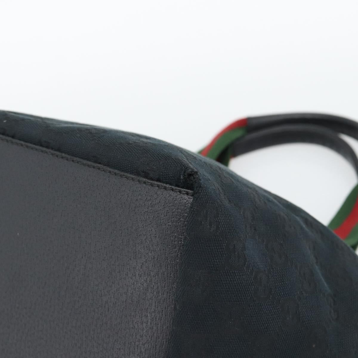 GUCCI GG Canvas Hand Bag Black 131228 Auth ep15484