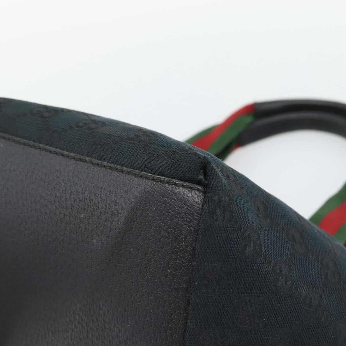 GUCCI GG Canvas Hand Bag Black 131228 Auth ep15484