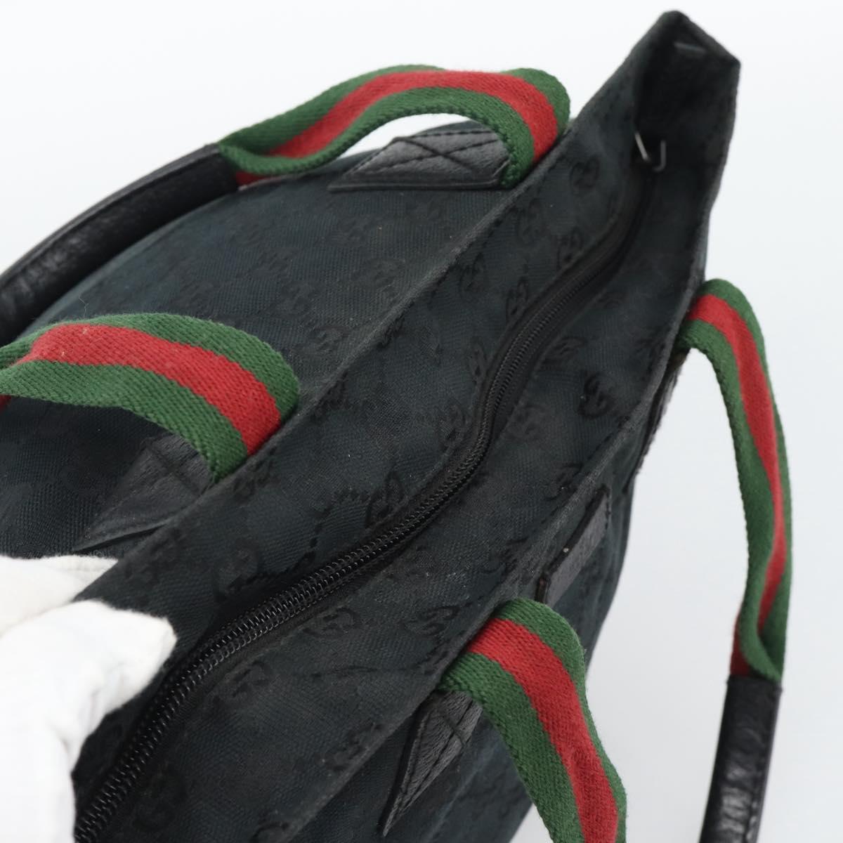 GUCCI GG Canvas Hand Bag Black 131228 Auth ep15484