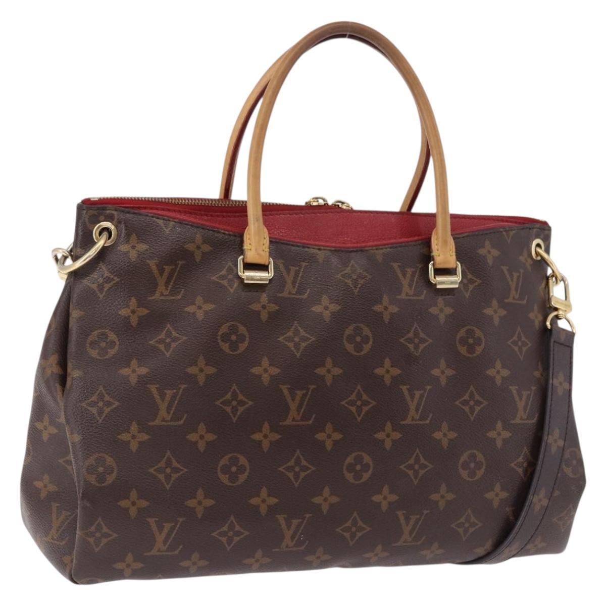 LOUIS VUITTON Monogram Pallas MM Hand Bag 2way Red M41175 LV Auth ep15485