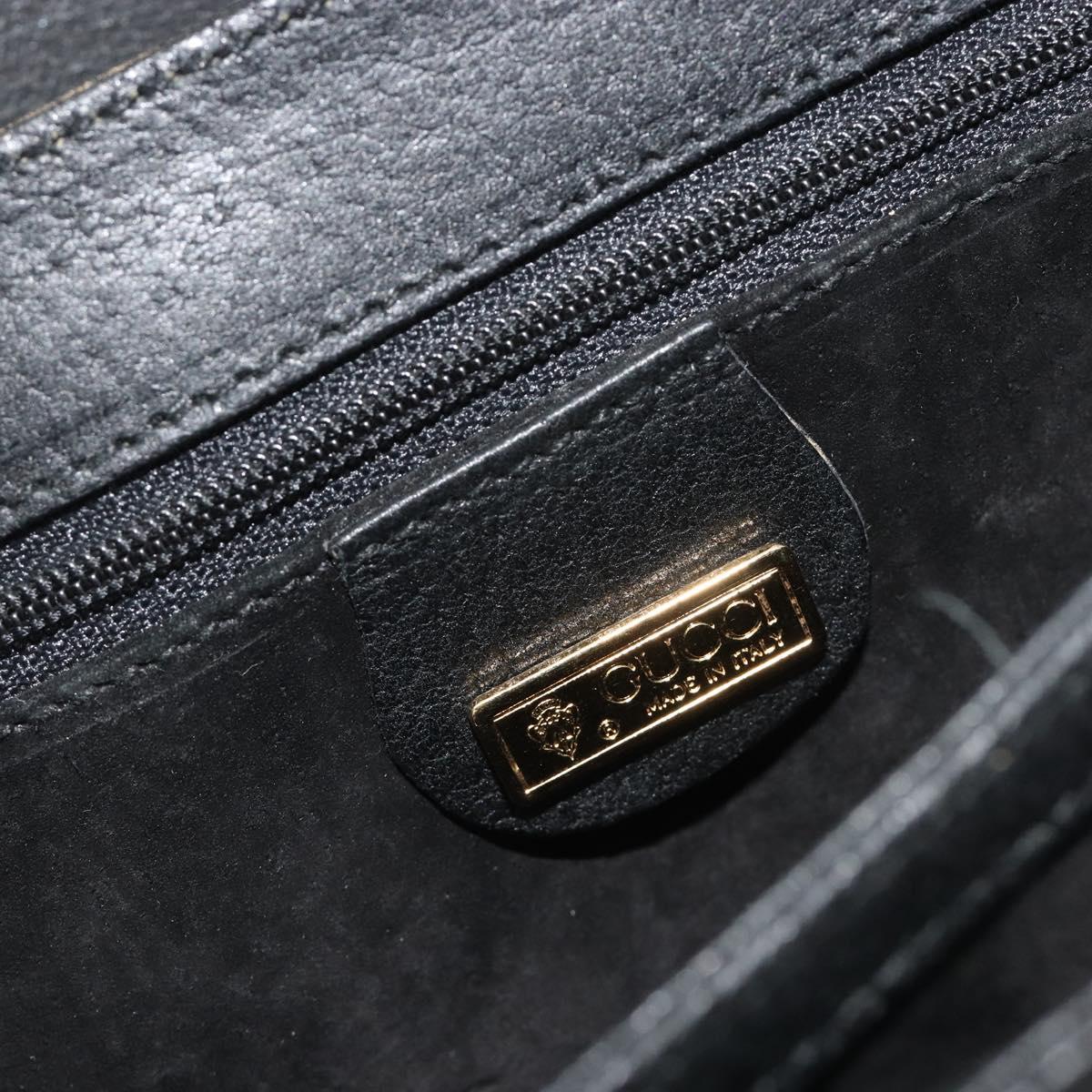 GUCCI Shoulder Bag Leather Black Gold Tone 001 14 5364 Auth ep15490