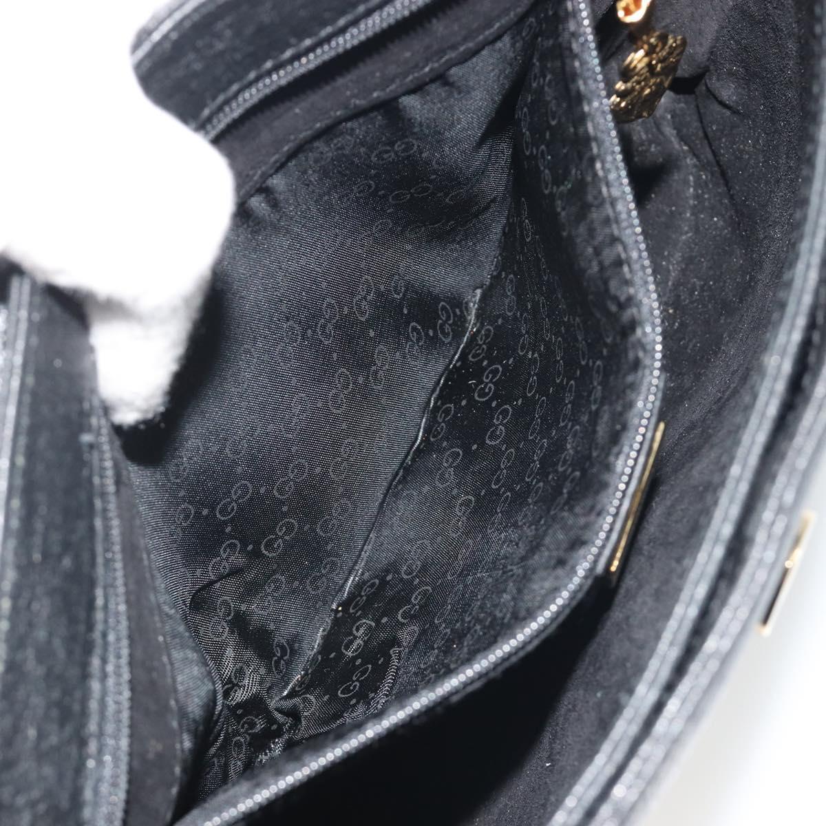 GUCCI Shoulder Bag Leather Black Gold Tone 001 14 5364 Auth ep15490