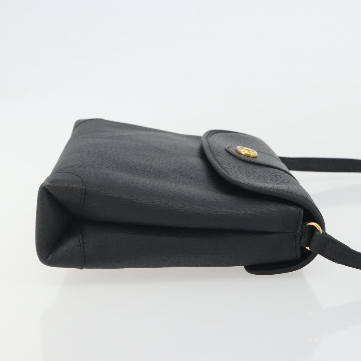 GUCCI Shoulder Bag Leather Black Gold Tone 001 14 5364 Auth ep15490