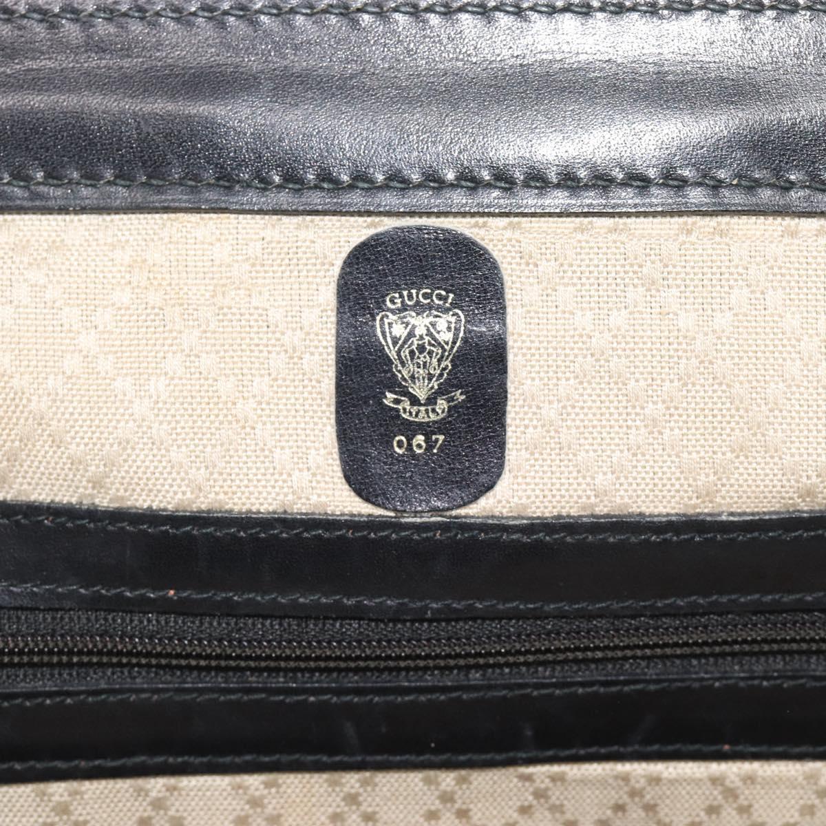 GUCCI Micro GG Canvas Hand Bag Black Gold Tone Auth ep15493A