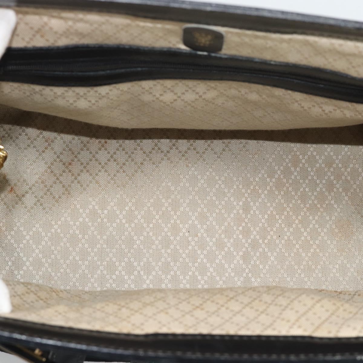 GUCCI Micro GG Canvas Hand Bag Black Gold Tone Auth ep15493A