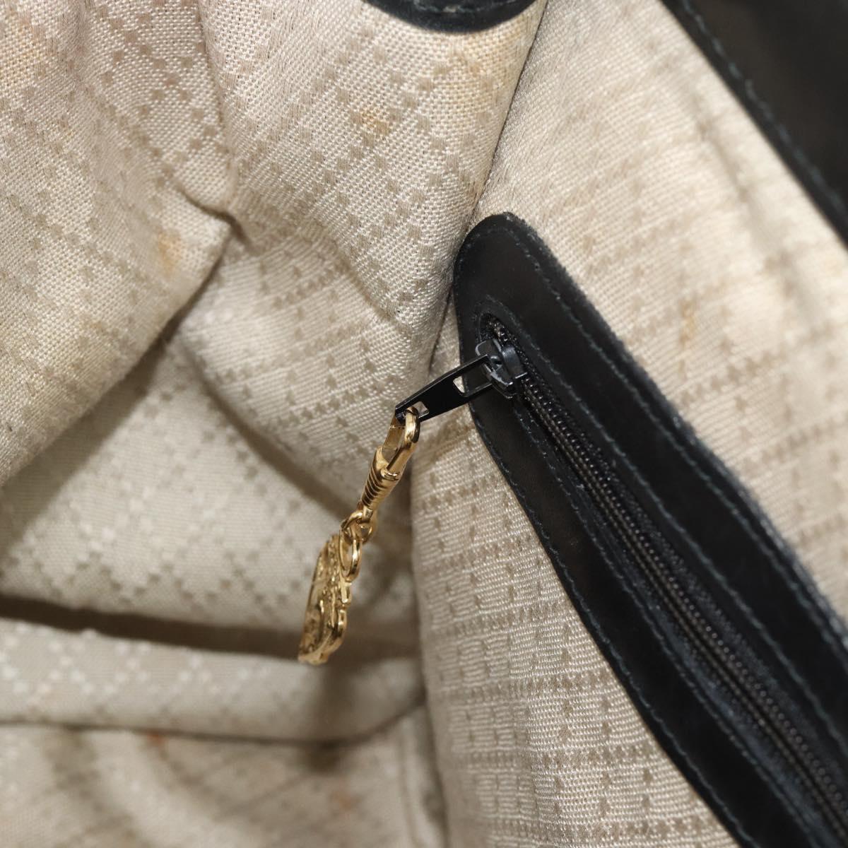 GUCCI Micro GG Canvas Hand Bag Black Gold Tone Auth ep15493A