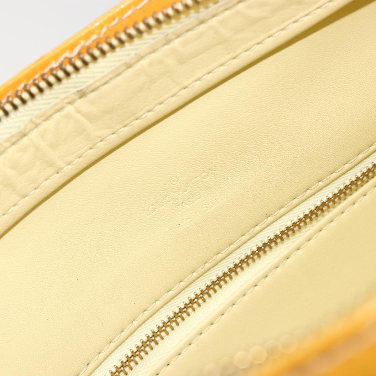 LOUIS VUITTON Monogram Vernis Houston Hand Bag Lime Yellow M91055 Auth ep15500