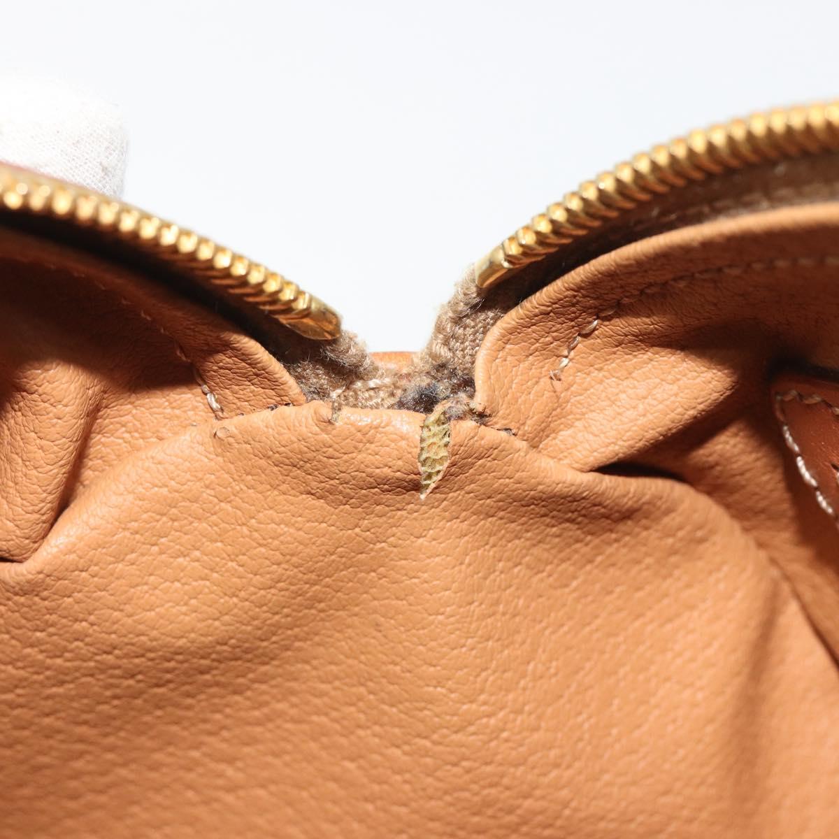 CELINE Macadam Canvas Hand Bag PVC Leather Brown Gold Auth ep15503A