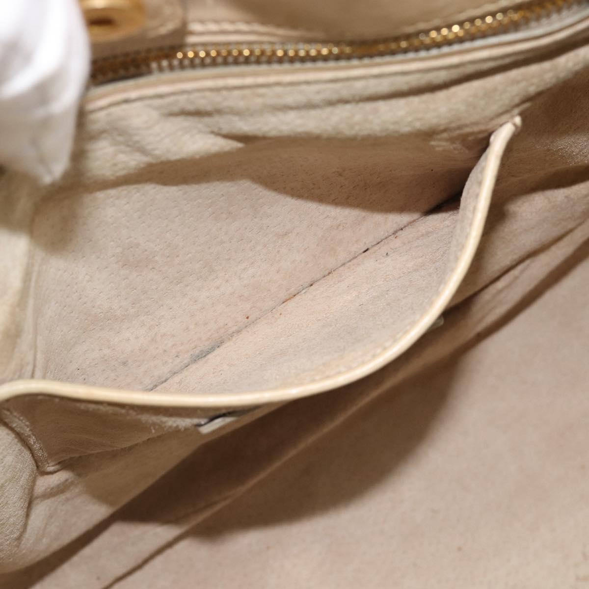PRADA Hand Bag Leather 2way Beige Gold Auth ep15506