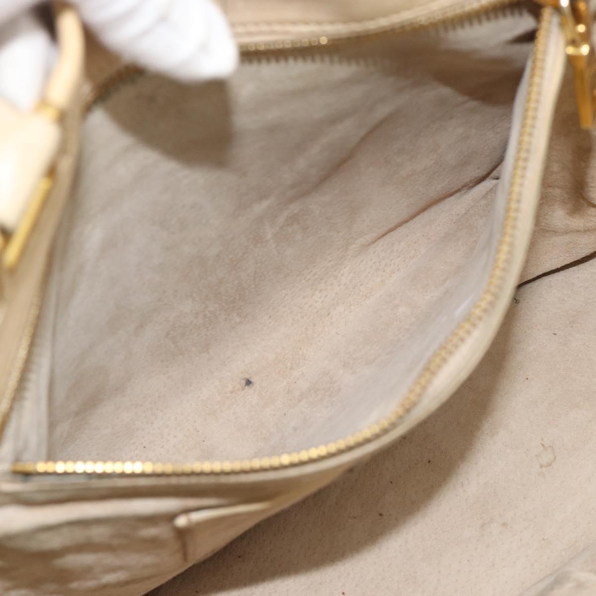 PRADA Hand Bag Leather 2way Beige Gold Auth ep15506
