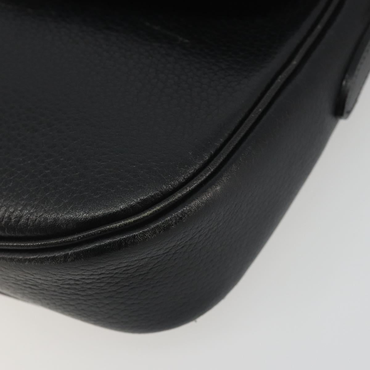 Burberrys Shoulder Bag Leather Black Gold Auth ep15508