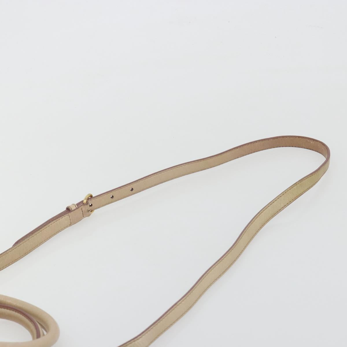 Miu Miu Hand Bag Leather 2way Beige Gold Auth ep15515A