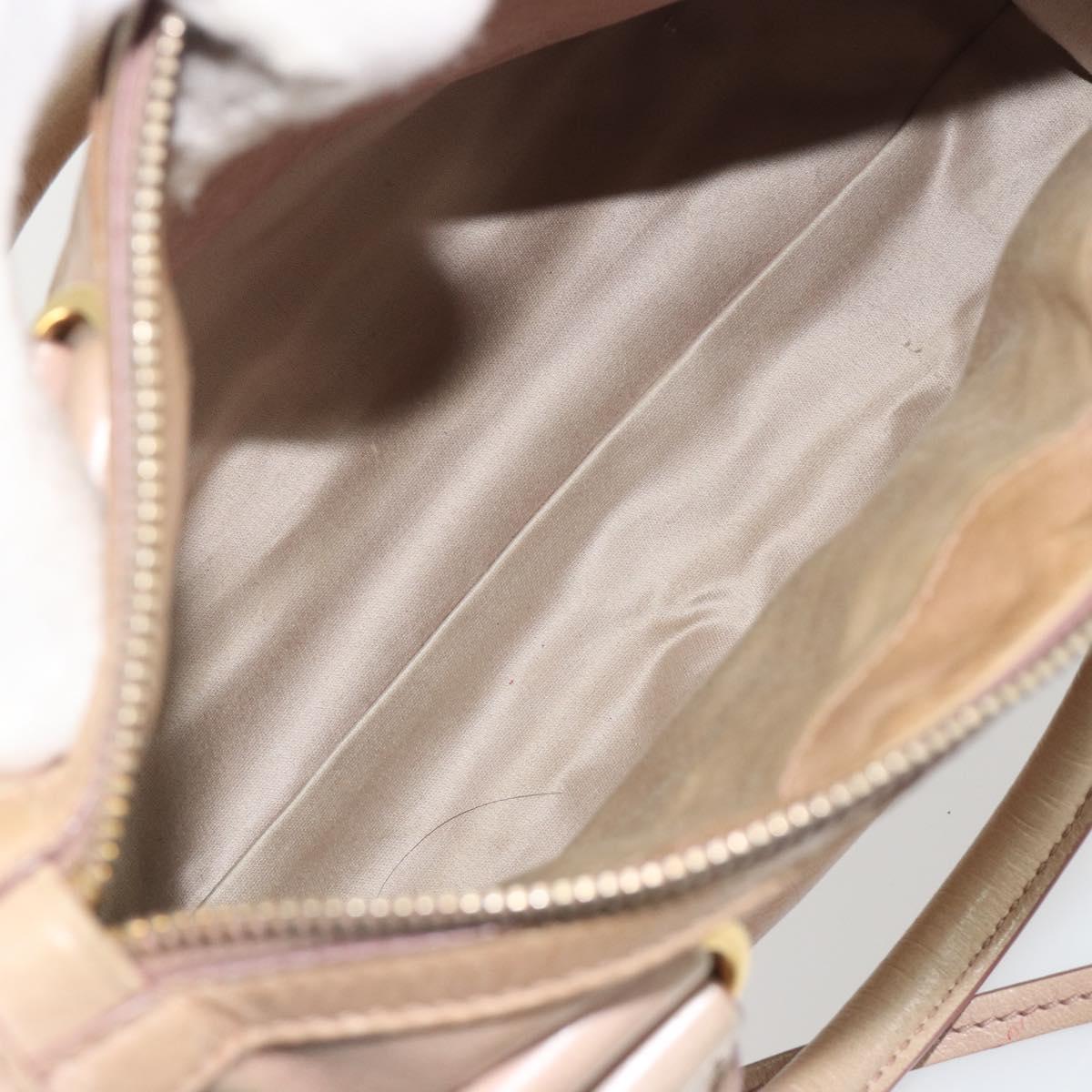 Miu Miu Hand Bag Leather 2way Beige Gold Auth ep15515A