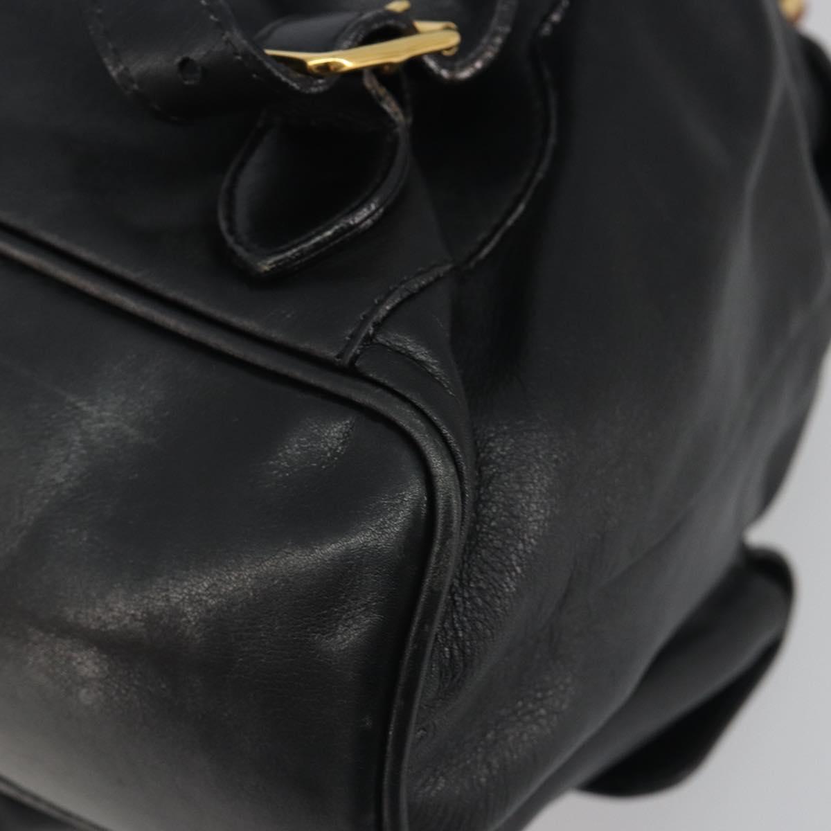 GUCCI Bamboo Backpack Leather Black Gold 003 2058 0016 Auth ep15518