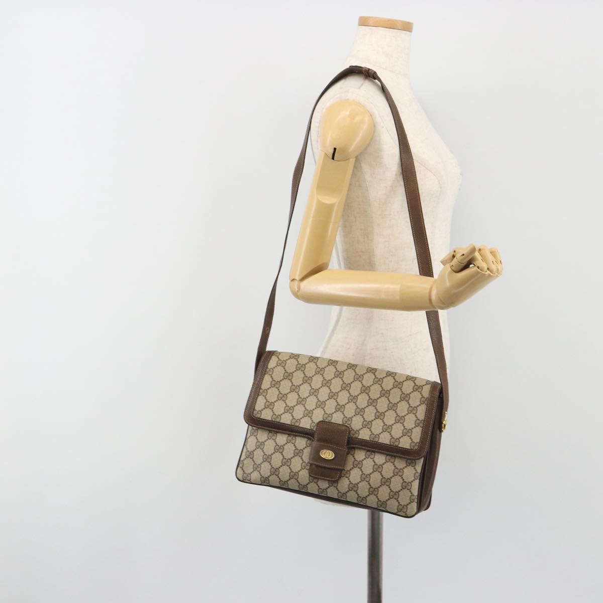 GUCCI GG Supreme Shoulder Bag PVC Beige Gold 001 16 4084 Auth ep15519