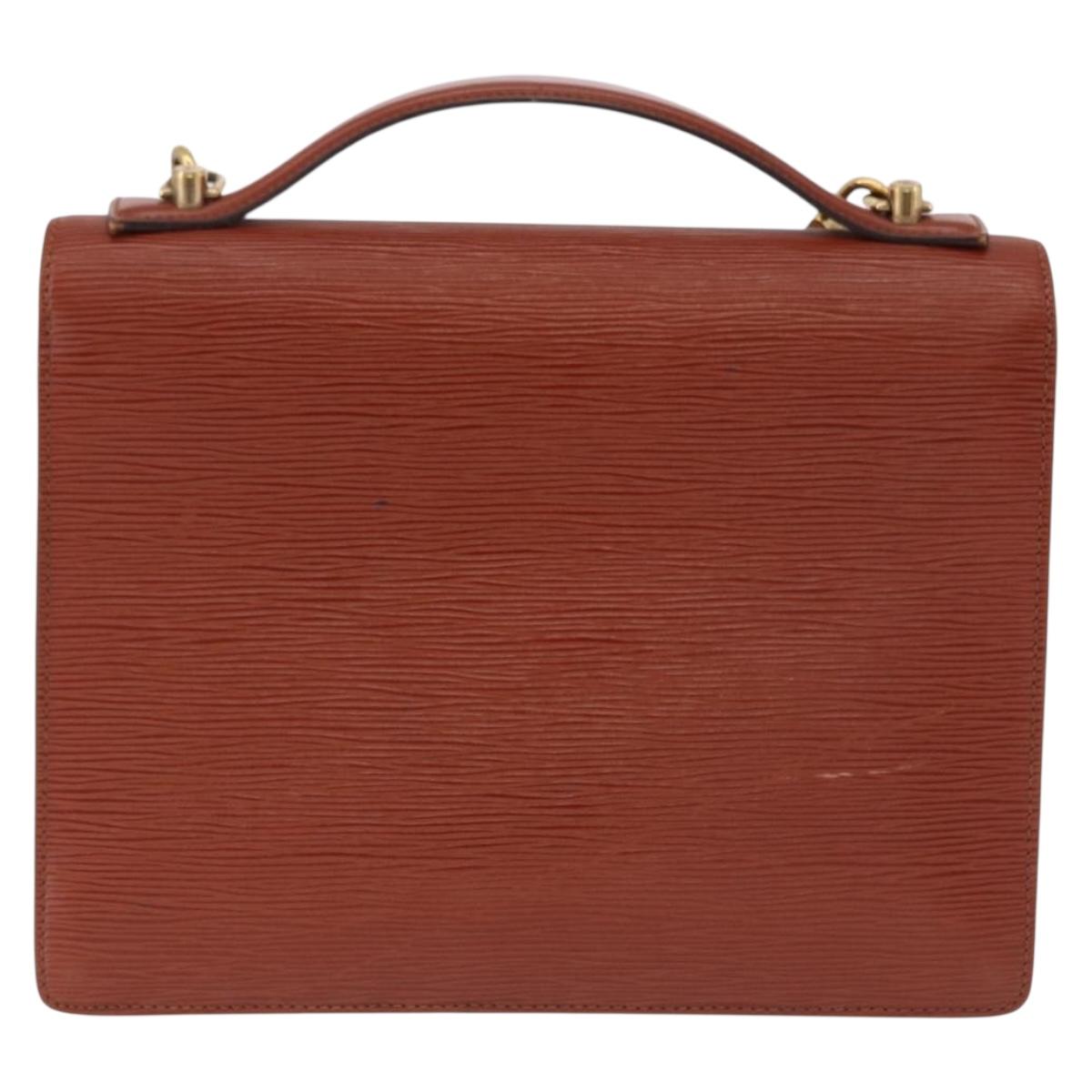 LOUIS VUITTON Epi Monceau 28 Hand Bag Brown M52123 LV Auth ep15520
