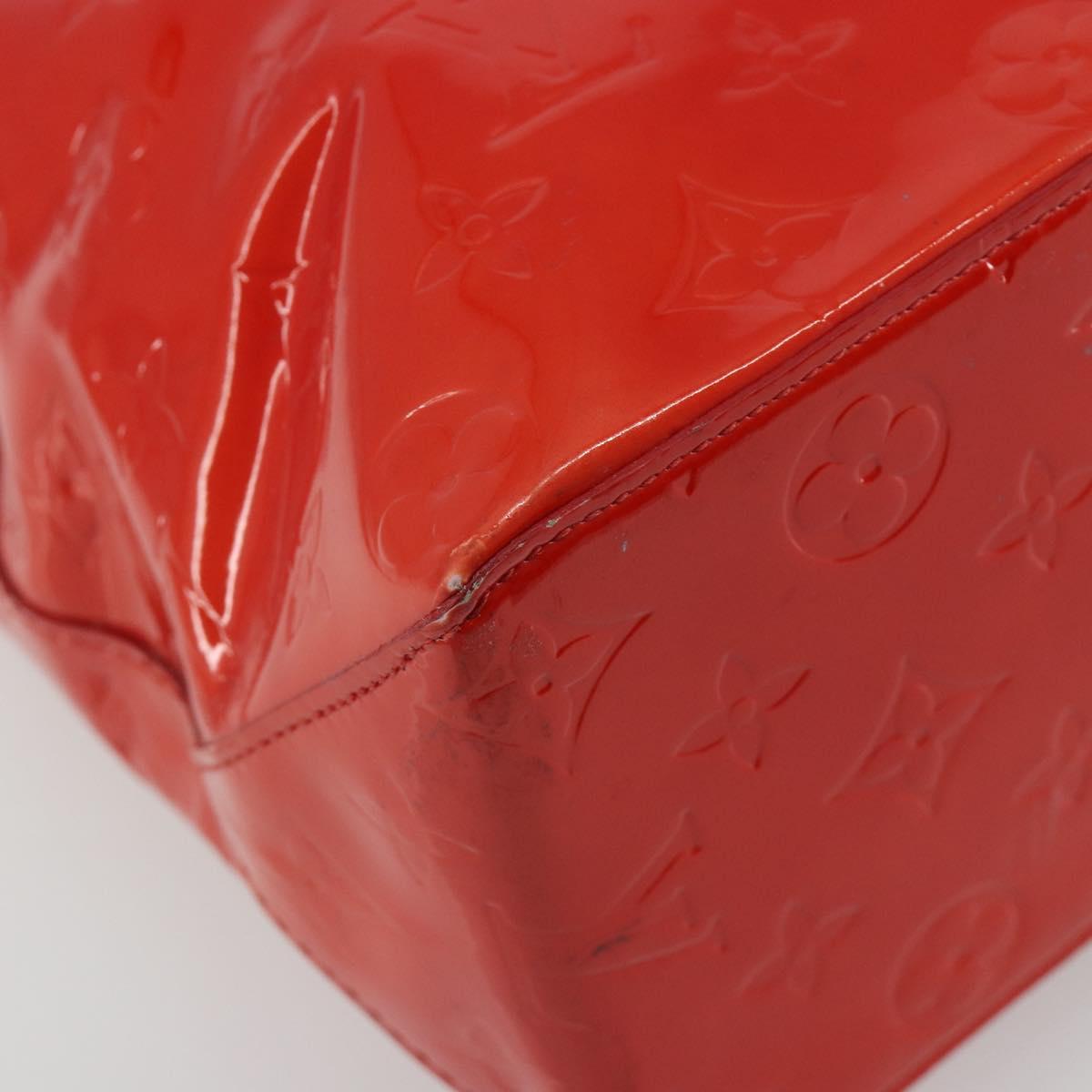 LOUIS VUITTON Monogram Vernis Reade MM Hand Bag Red Rouge M91086 LV Auth ep15522