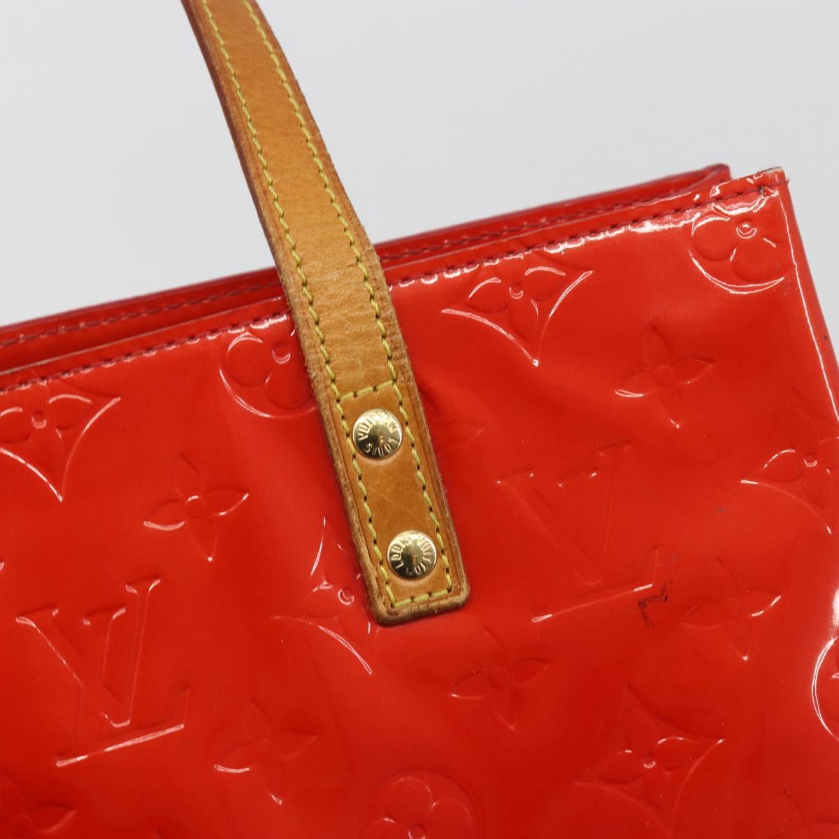 LOUIS VUITTON Monogram Vernis Reade MM Hand Bag Red Rouge M91086 LV Auth ep15522