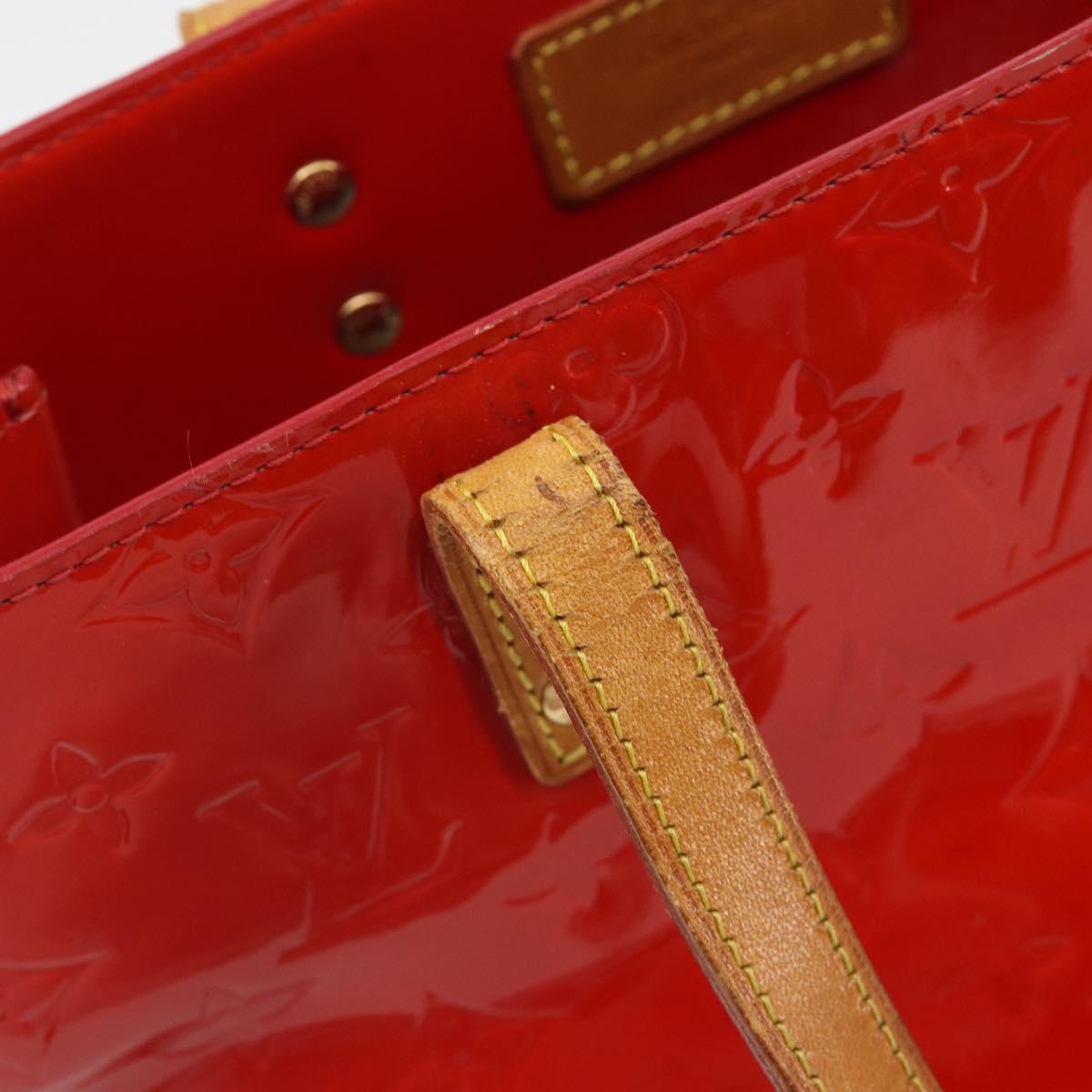 LOUIS VUITTON Monogram Vernis Reade MM Hand Bag Red Rouge M91086 LV Auth ep15522
