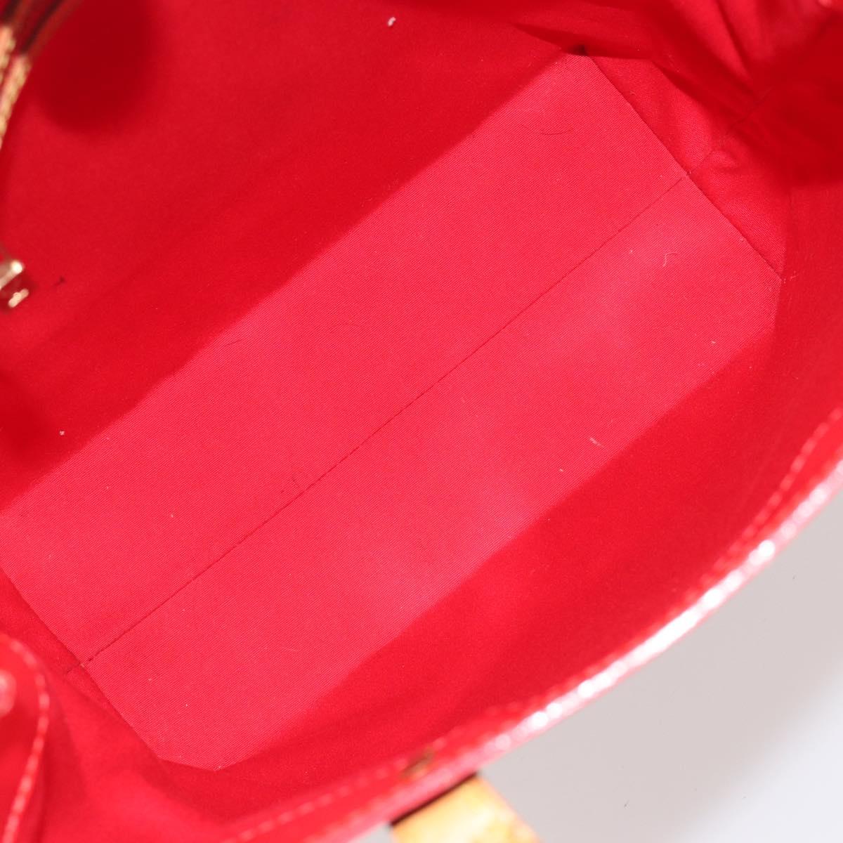 LOUIS VUITTON Monogram Vernis Reade MM Hand Bag Red Rouge M91086 LV Auth ep15522