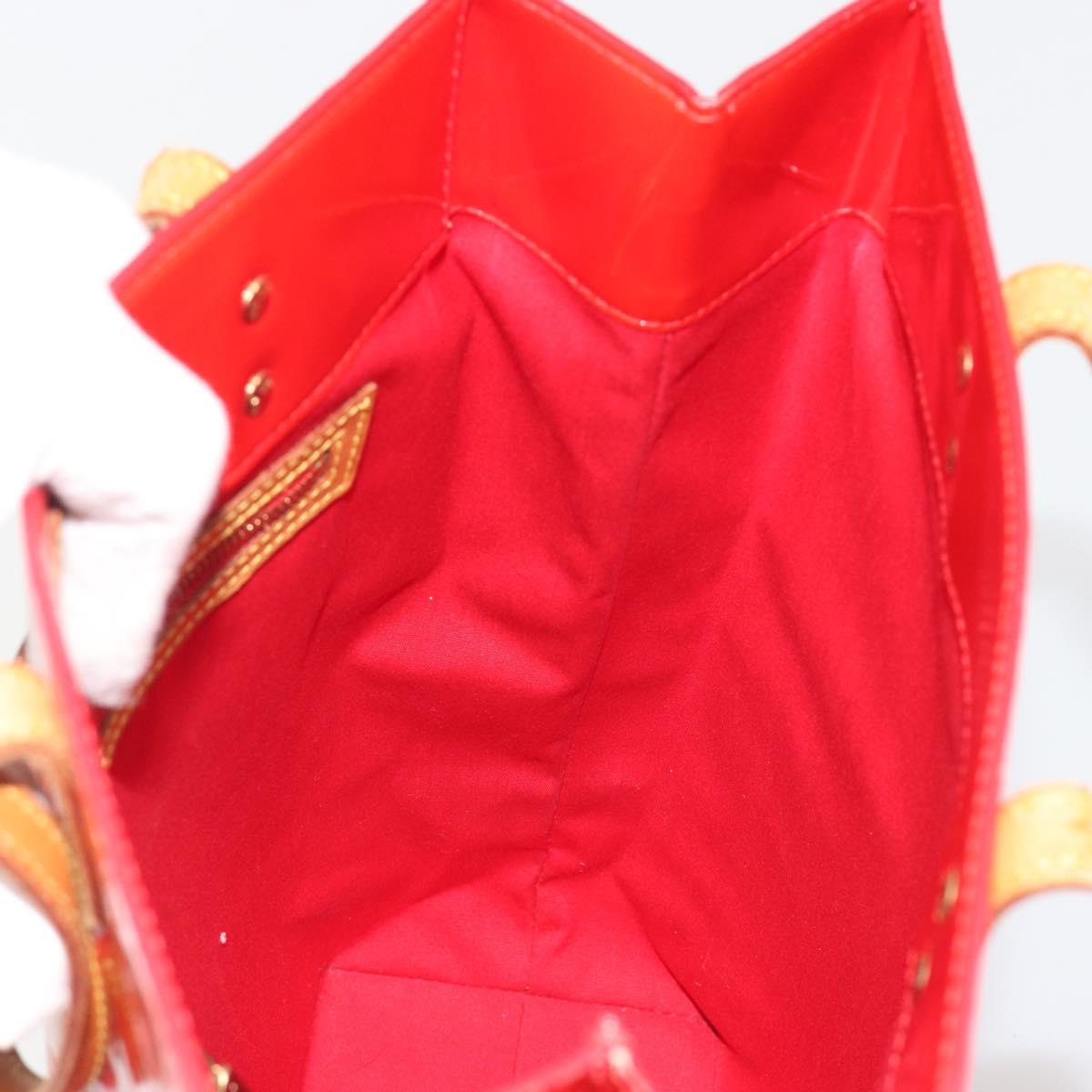 LOUIS VUITTON Monogram Vernis Reade MM Hand Bag Red Rouge M91086 LV Auth ep15522