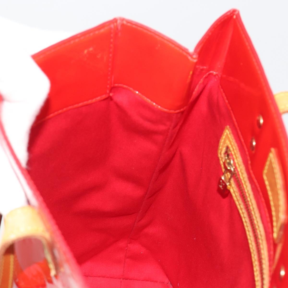 LOUIS VUITTON Monogram Vernis Reade MM Hand Bag Red Rouge M91086 LV Auth ep15522