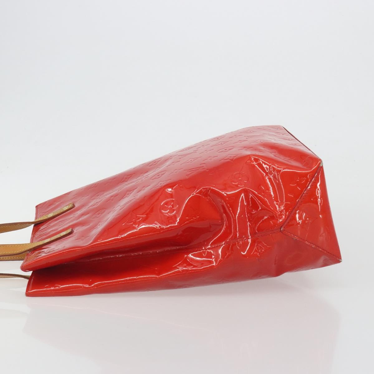 LOUIS VUITTON Monogram Vernis Reade MM Hand Bag Red Rouge M91086 LV Auth ep15522