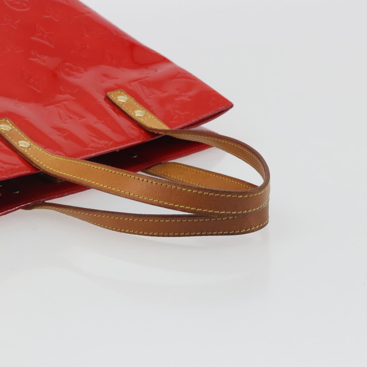 LOUIS VUITTON Monogram Vernis Reade MM Hand Bag Red Rouge M91086 LV Auth ep15522