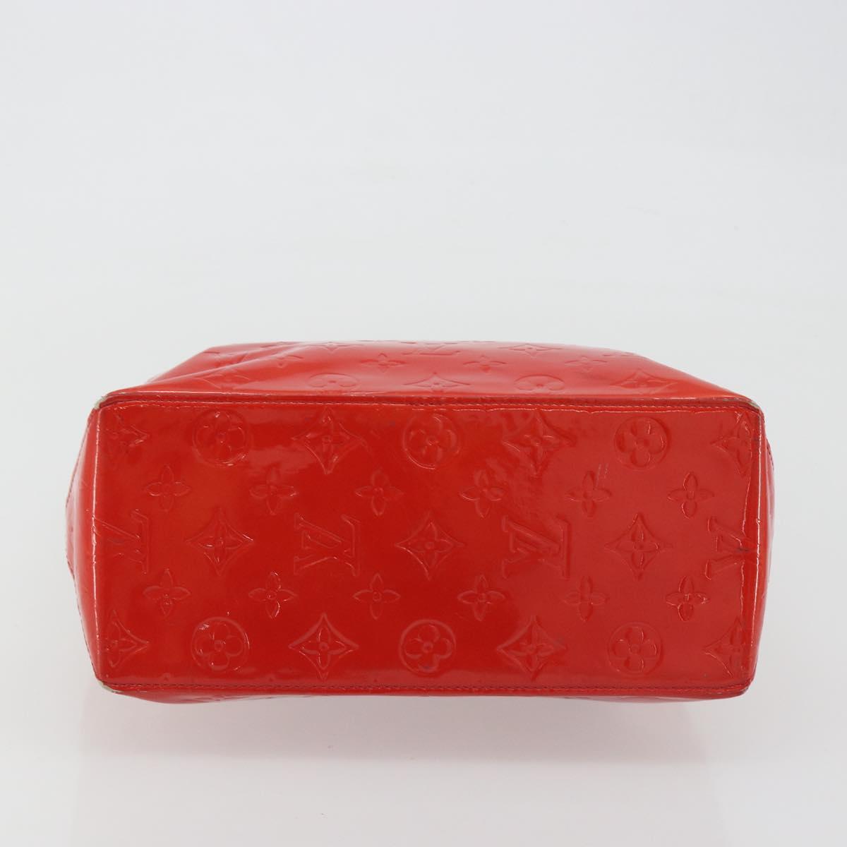 LOUIS VUITTON Monogram Vernis Reade MM Hand Bag Red Rouge M91086 LV Auth ep15522