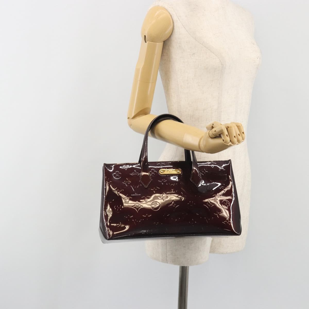 LOUIS VUITTON Monogram Vernis Wilshire PM Hand Bag Amarante M93641 Auth ep15530