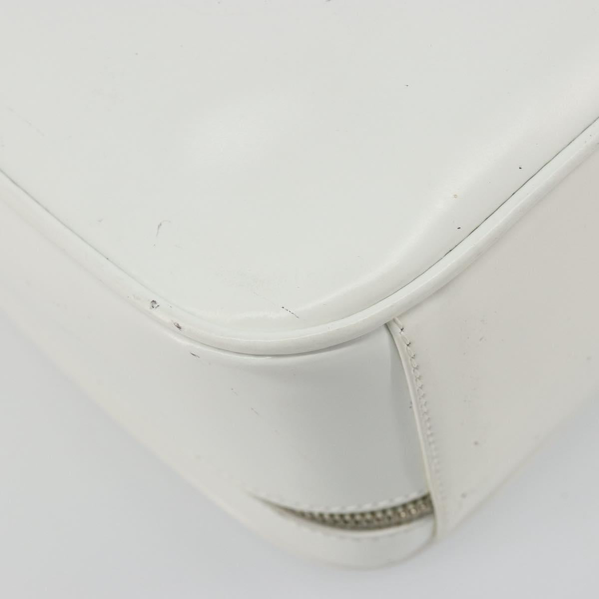 GUCCI Vanity Hand Bag Patent leather 2way White Silver 000 270 0323 Auth ep15543