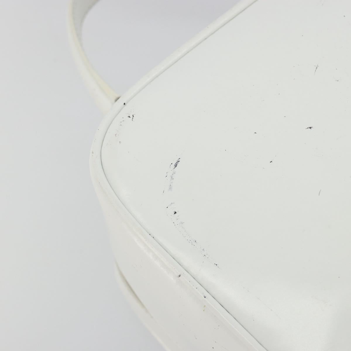 GUCCI Vanity Hand Bag Patent leather 2way White Silver 000 270 0323 Auth ep15543