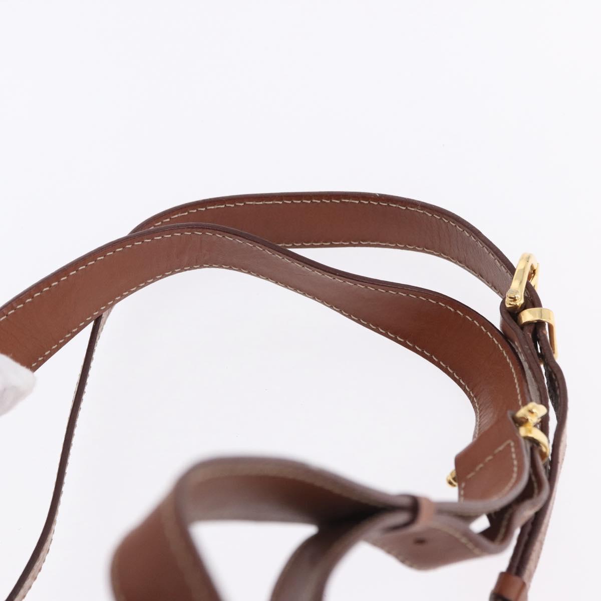 CELINE Macadam Canvas Backpack PVC Leather Brown Gold Auth ep15544A