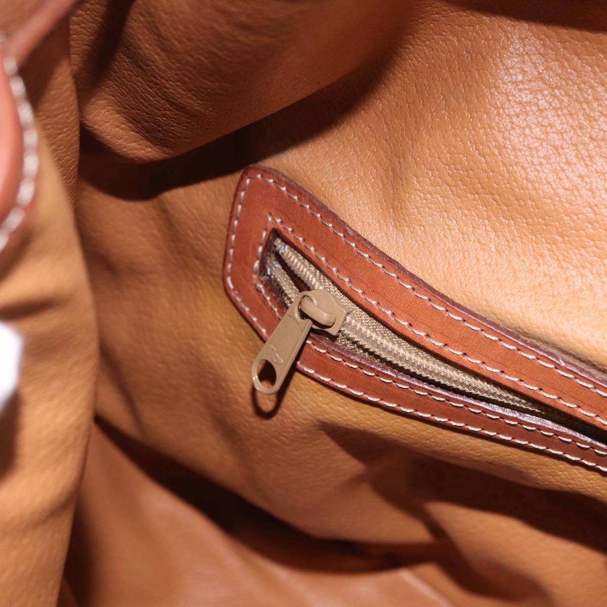 CELINE Macadam Canvas Backpack PVC Leather Brown Gold Auth ep15544A