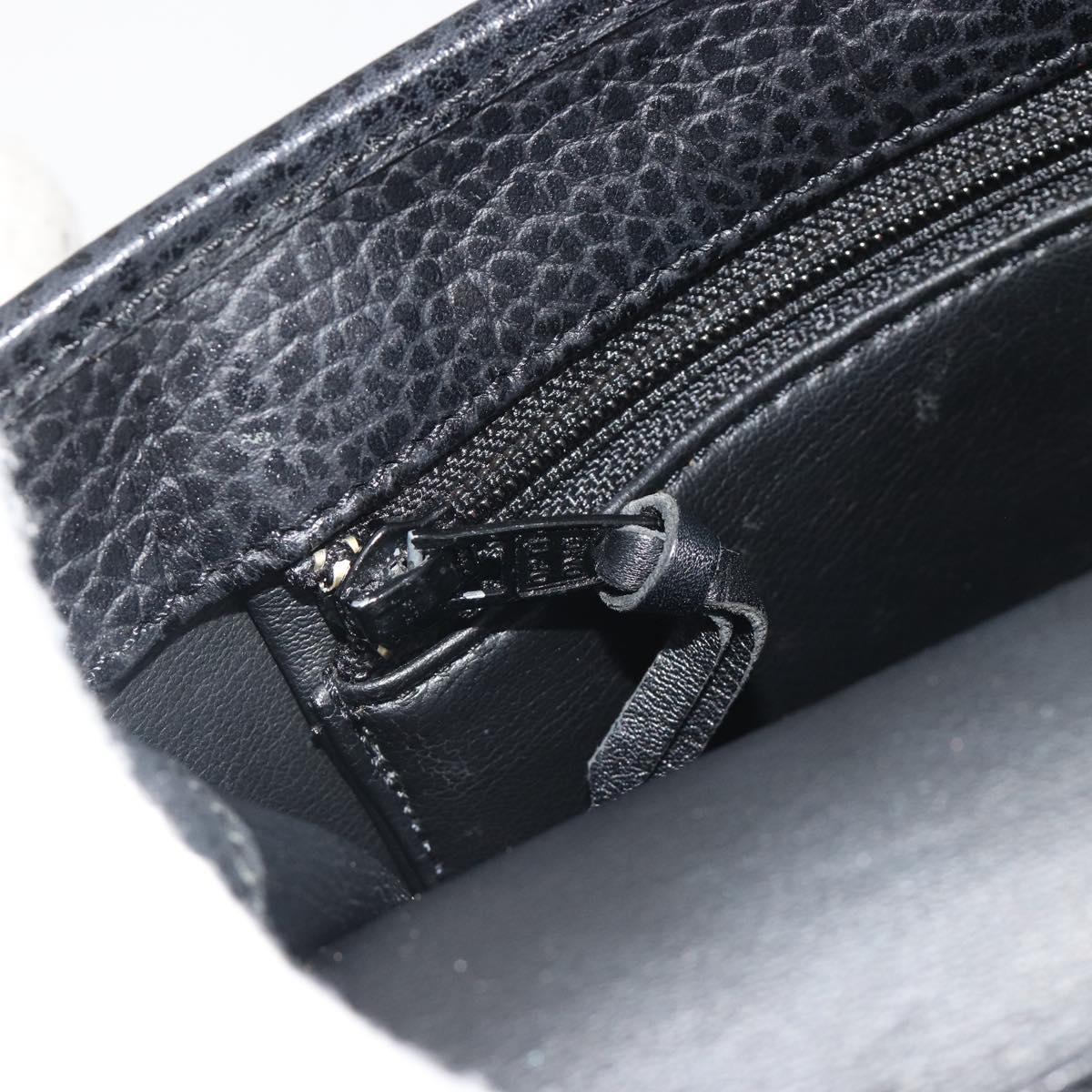 Christian Dior Shoulder Bag Leather Black Gold Auth ep15545A