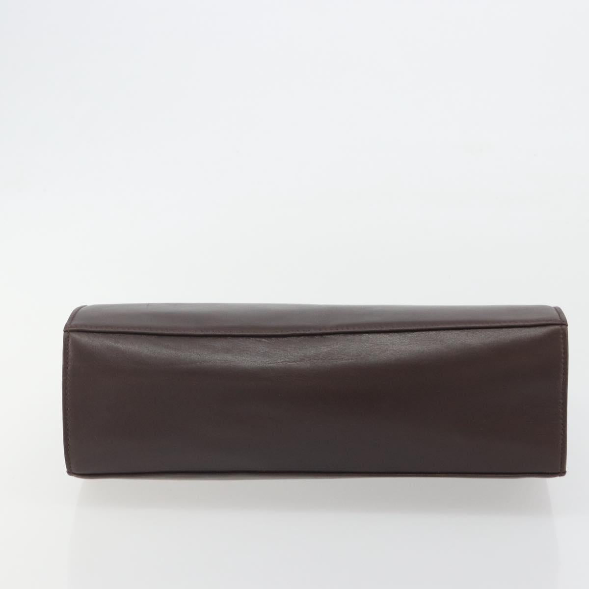 CELINE Hand Bag Leather Brown Gold Auth ep15547