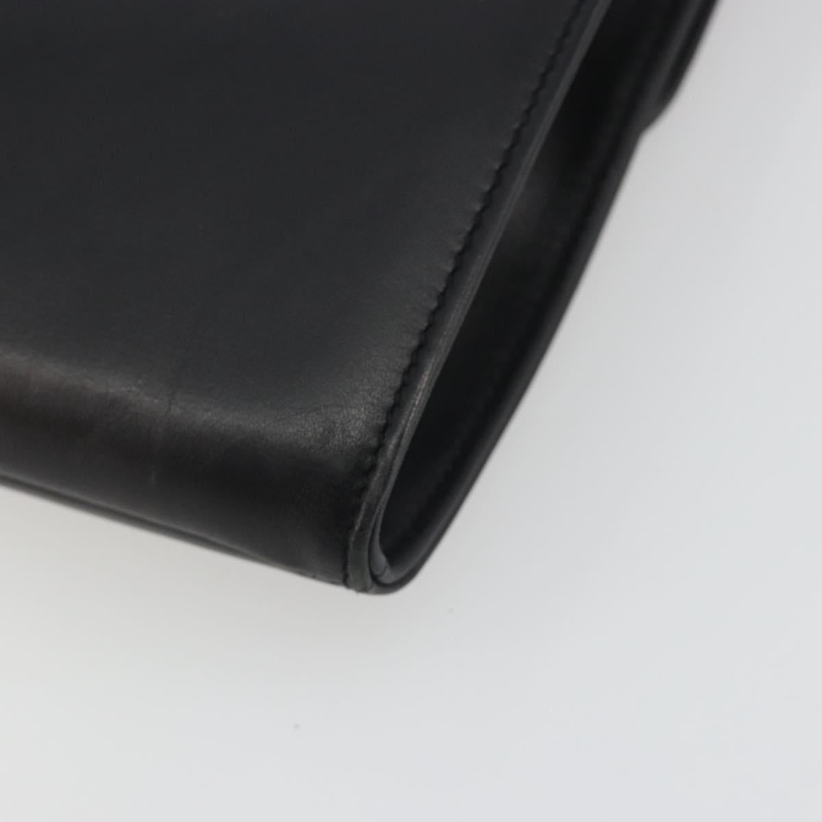 GUCCI Shoulder Bag Leather Black Gold 004 109 0253 Auth ep15553