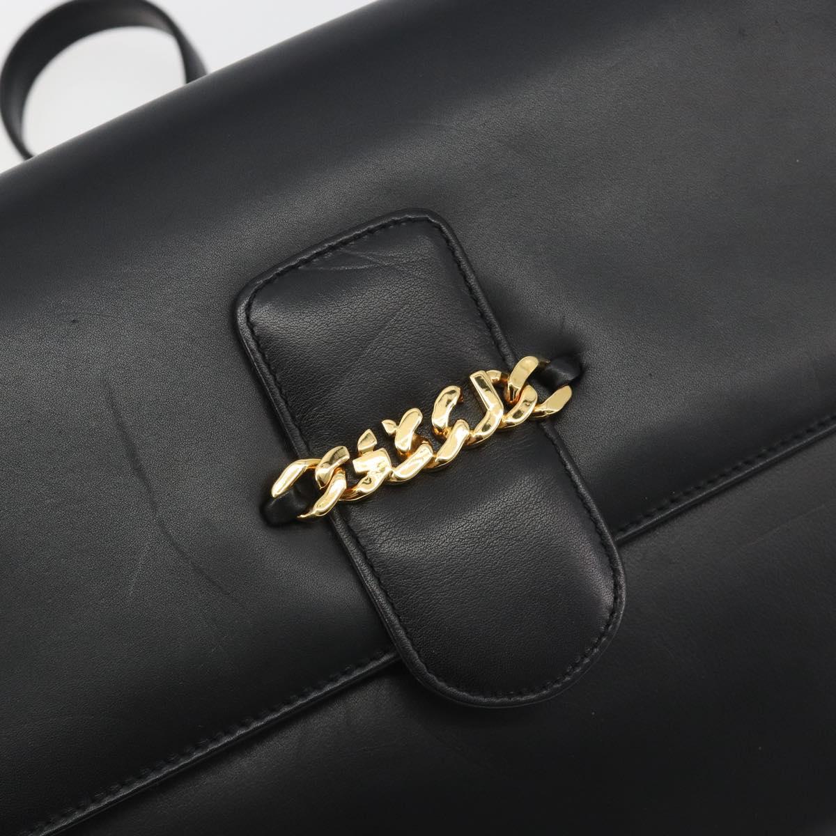 GUCCI Shoulder Bag Leather Black Gold 004 109 0253 Auth ep15553