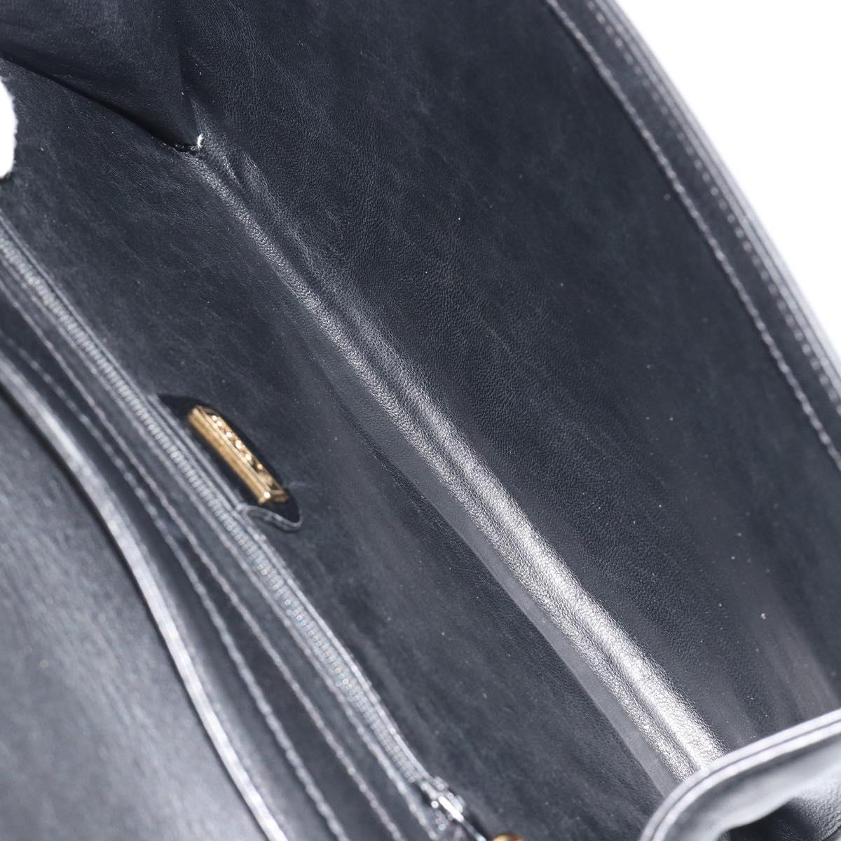 GUCCI Shoulder Bag Leather Black Gold 004 109 0253 Auth ep15553