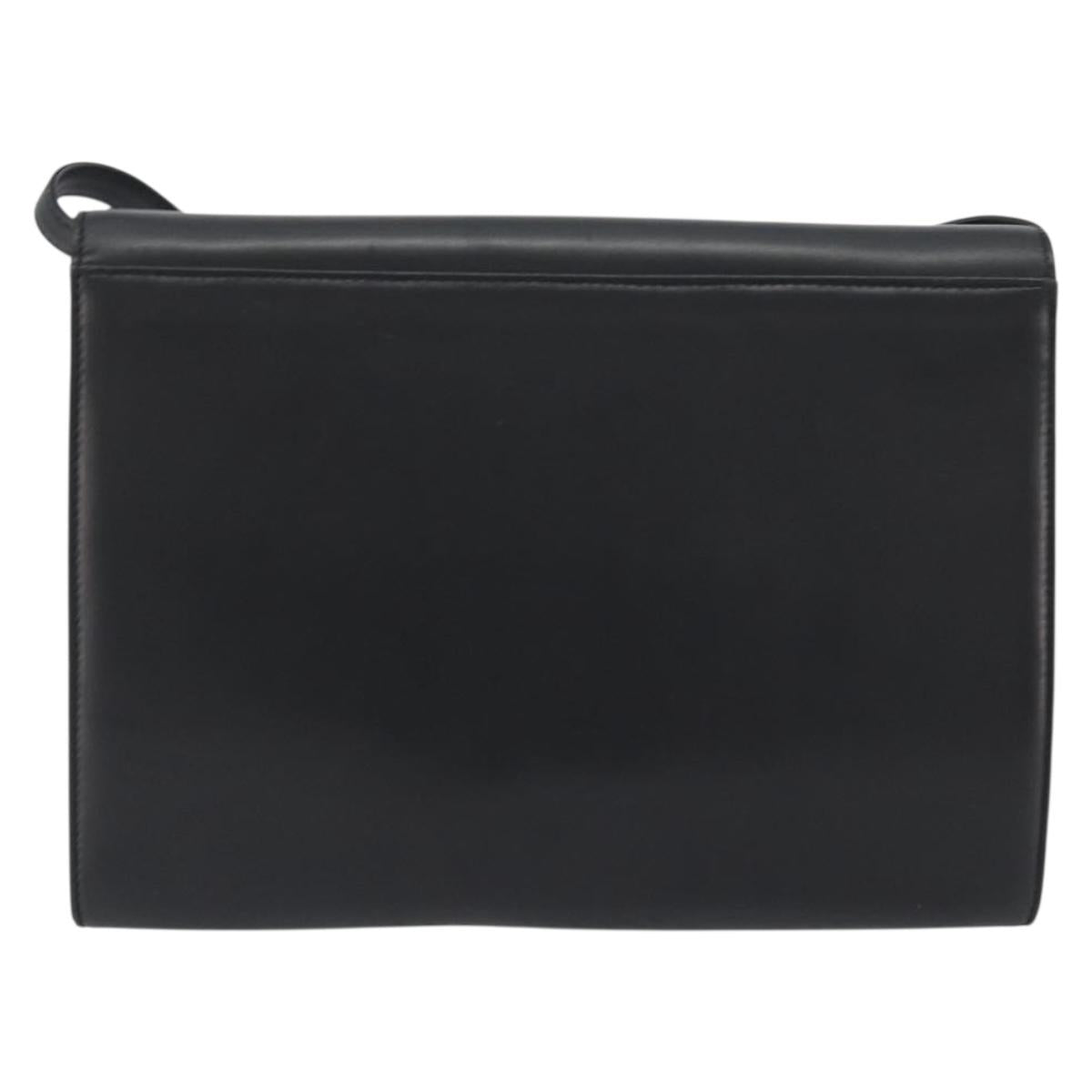 GUCCI Shoulder Bag Leather Black Gold 004 109 0253 Auth ep15553