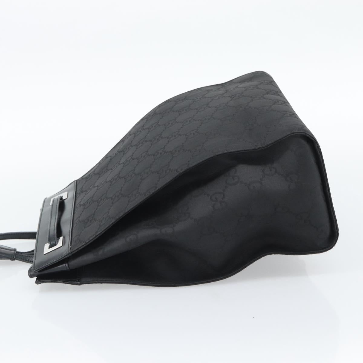 GUCCI GG Canvas Shoulder Bag Nylon Black Silver Auth ep15554