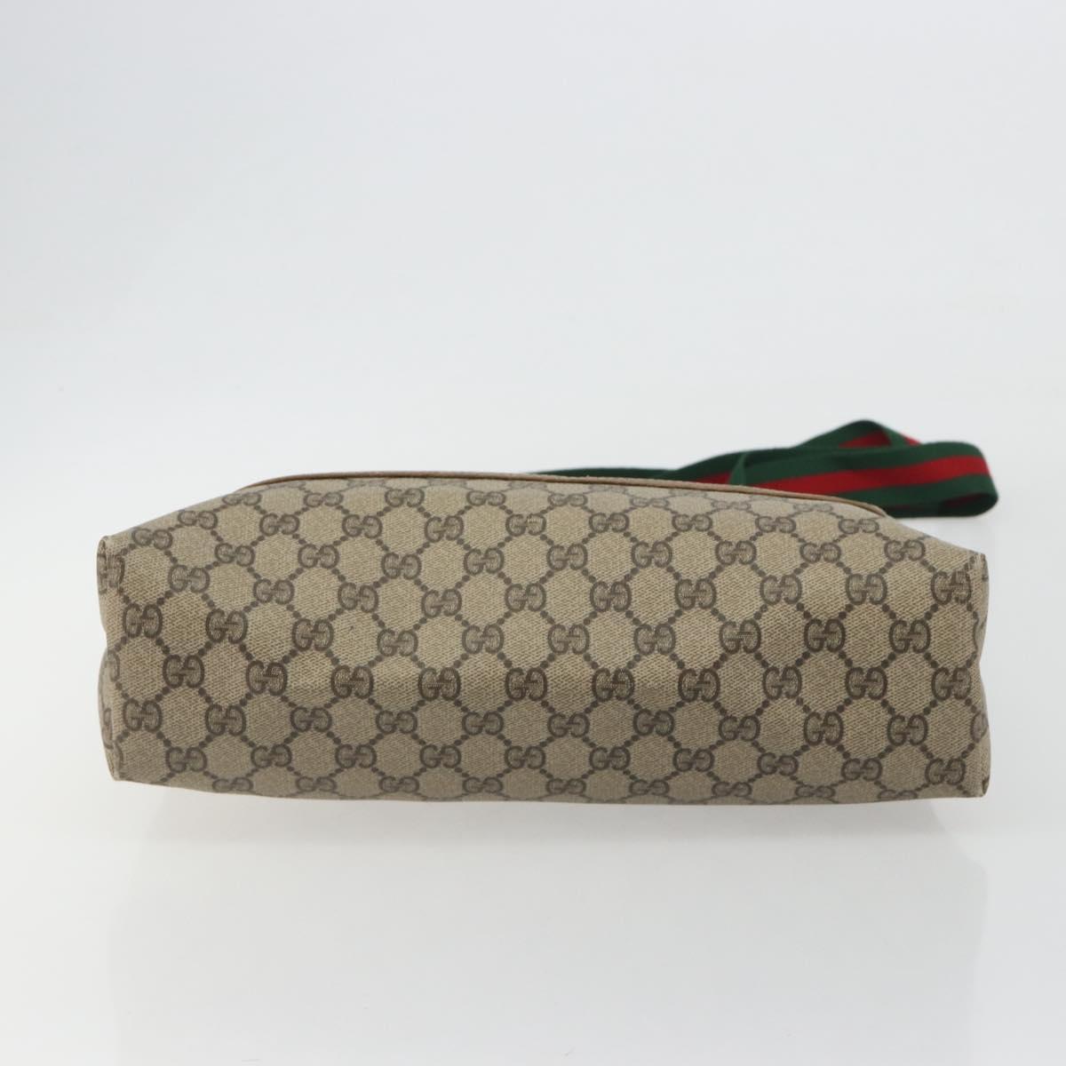 GUCCI GG Supreme Web Sherry Line Tote Bag PVC Beige 89 02 003 Auth ep15556