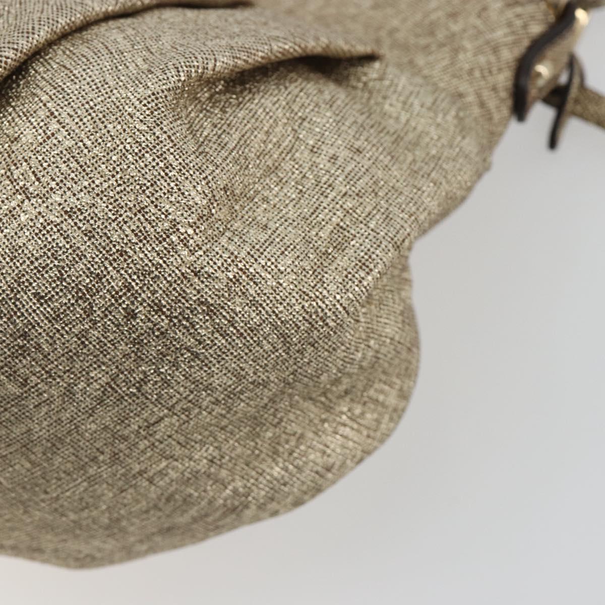 FENDI Hand Bag Leather Gold Auth ep15559A