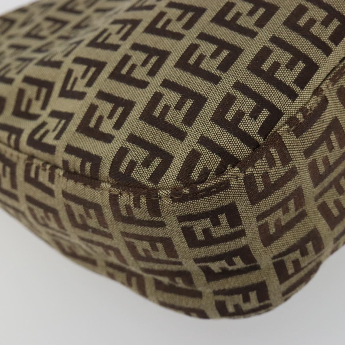 FENDI Zucchino Canvas Hand Bag Beige Gold Auth ep15560