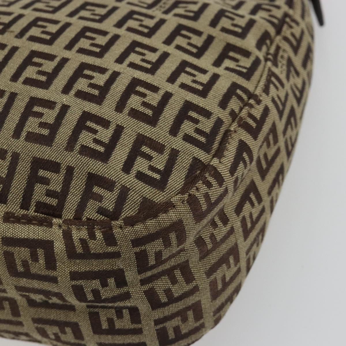 FENDI Zucchino Canvas Hand Bag Beige Gold Auth ep15560