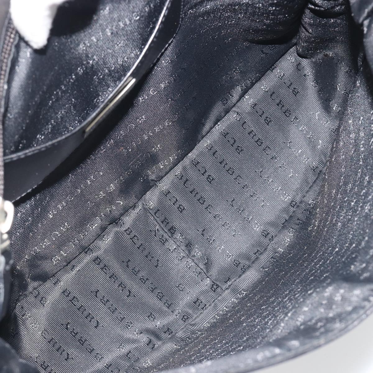 BURBERRY Shoulder Bag Leather Silver Black Auth ep15563