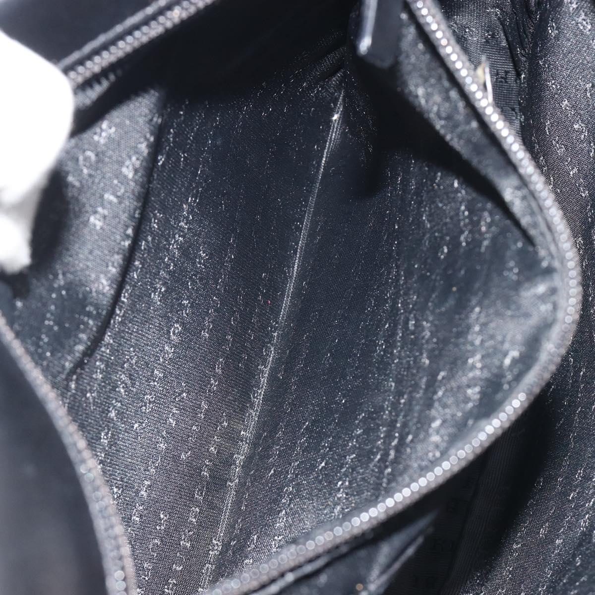 BURBERRY Shoulder Bag Leather Silver Black Auth ep15563