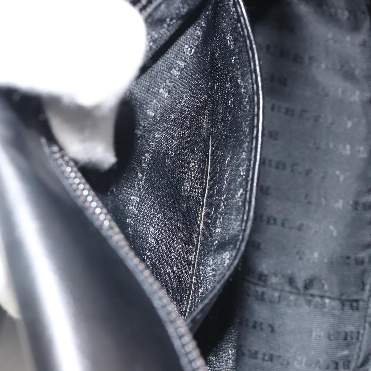 BURBERRY Shoulder Bag Leather Silver Black Auth ep15563